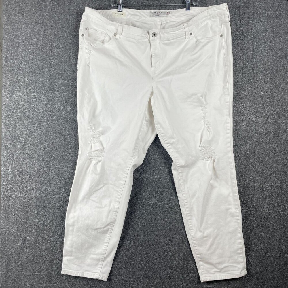 Torrid Jeans Womens 26 Distressed Faded Grunge Ripped Torn Worn Trashed Shredded